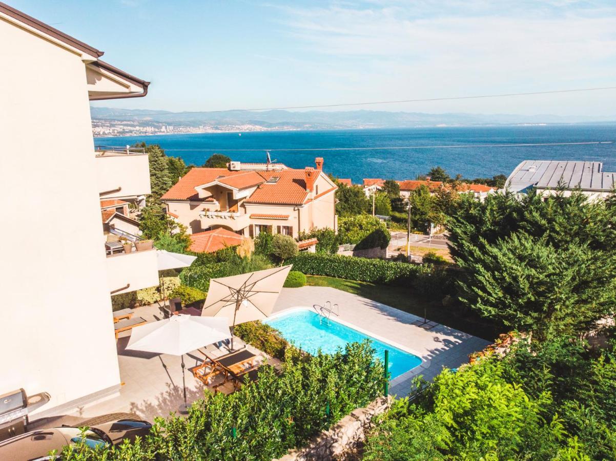 Panoramic Apartment Sea View And Pool Opatija Ičići Dış mekan fotoğraf